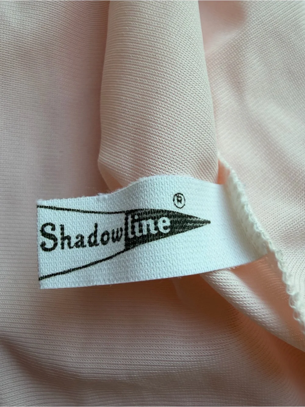 Vintage Shadowline Nylon Long Pink Lace-Trim Nightgown Size M Flawed see below